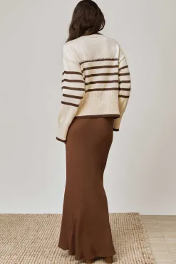 Mon Renn Rhythm Oatmeal Coffee Stripe Knit