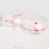 Home Lab Ribbed Blush Champagne Coupe Glass set4