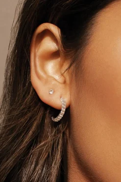 Murkani Ribbed Sterling Silver Hoop EOL Earrings