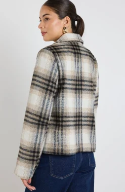 Among the Brave Rider Charcoal Check Short Double Breasted Coat