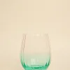 Willow u0026 Mae Ripple Pink Green Stemless Wine Glass