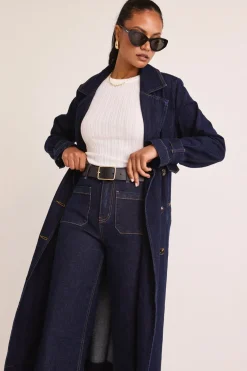 Among the Brave Rodeo Indigo Denim Trench Coat