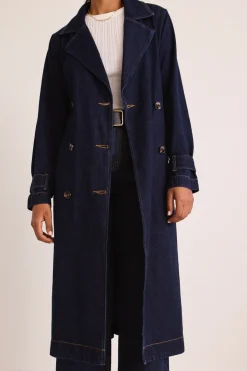 Among the Brave Rodeo Indigo Denim Trench Coat