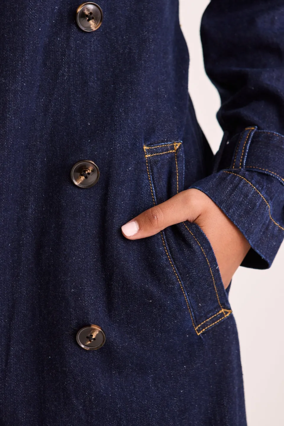 Among the Brave Rodeo Indigo Denim Trench Coat