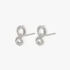 Pilgrim Rogue Crystal Recycled Silver Plated EOL Earrings