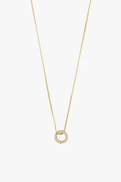 Pilgrim Rogue Crystal Halo Recycled EOL Gold Plated Necklace
