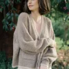 Humidity Lifestyle Romi Hazelnut Wool Blend Border Cardi