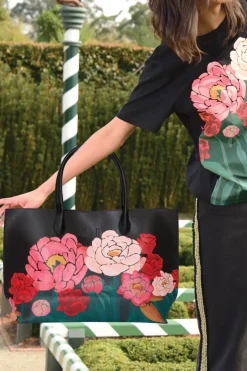 Coop Rose Were The Days Black Flower Bag