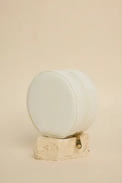 Humble + Heart Round White Jewellery Travel Case