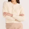 Mink Pink Rowan Ivory Fluffy Cardigan