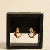 Queen of the Foxes Ruched Gold Pearl Earrings