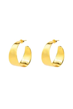 Brie Leon Sabana Gold Wide Stud Hoop EOL Earrings