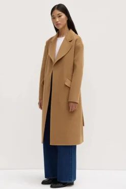 Assembly Label Sadie Camel Single Breasted Wool Coat