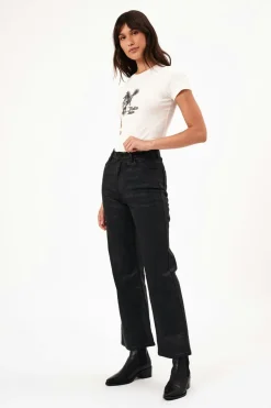 Rollas Sailor Black Scoop Coated Jean