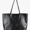 Peta + Jain Saint Black Croc Vegan Leather Tote Bag