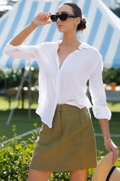 RE:UNION Label Saintly Pickle Linen Mini Skirt