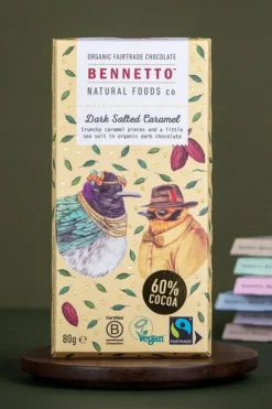 Bennetto Salted Caramel 80g Buttercup Dark Fairtrade Chocolate