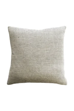 Baya Sandridge Black + White Fine Stripe with Feather Inner 50x50cm Linen Cushion