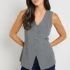 Stories be Told Scenic Charcoal Fitted Longline Vest