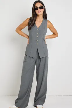 Stories be Told Scenic Charcoal Fitted Longline Vest