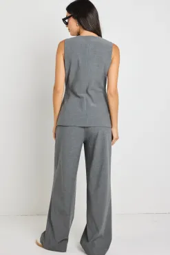 Stories be Told Scenic Charcoal Fitted Longline Vest