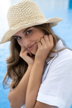 Humidity Lifestyle Seaside Natural Straw Bucket Hat