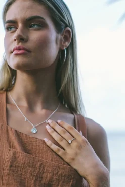 Love Lunamei Selene Mother Of Pearl Teardrop EOL Sterling Silver Plate Medium Ring