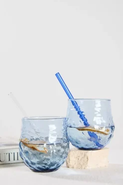French Country Serena Blue Glass Tumbler
