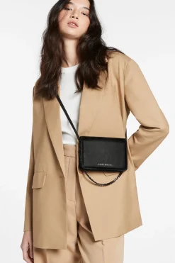 Status Anxiety She Burns Black Leather Crossbody Bag