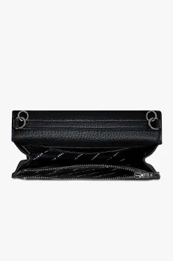 Status Anxiety She Burns Black Leather Crossbody Bag