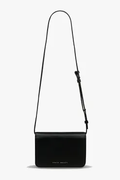 Status Anxiety She Burns Black Leather Crossbody Bag