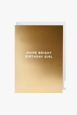 Oxted Shine Bright Birthday Girl Copper Small Greeting Card