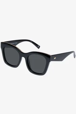 Le Specs Showstopper Round Black Khaki Mono Lens Sunglasses