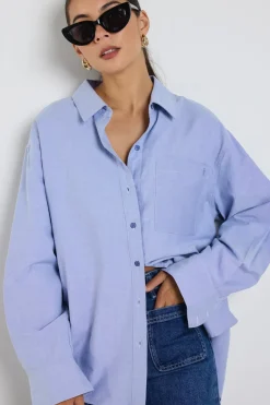 Stories be Told Signature Blue Oxford Oversized Shirt