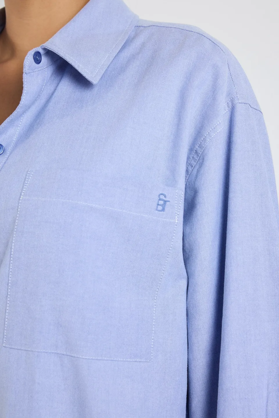 Stories be Told Signature Blue Oxford Oversized Shirt