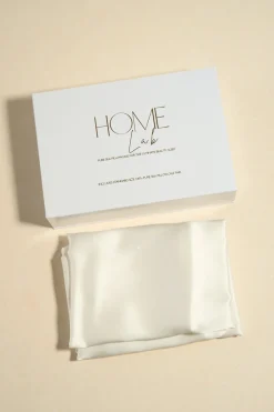 Home Lab 100% Silk Beauty Pair Pillowcases Milk 48x73cm