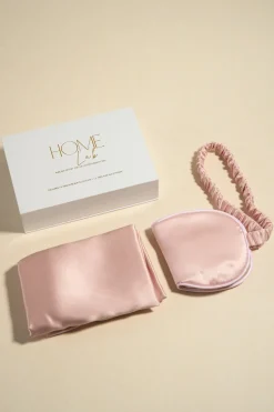 Home Lab Silk Pillowcase/Eyemask Set Blush