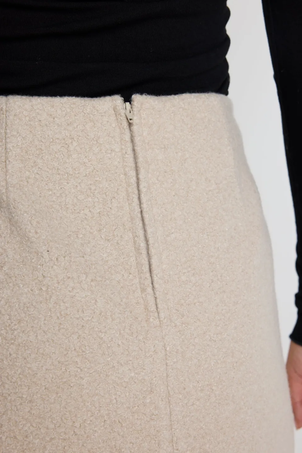 Among the Brave Simmer Taupe Boucle Mini Skirt