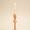 Willow u0026 Mae Single Bubble Milky Beige 15cm Glass Taper Candle Holder