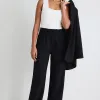 Among the Brave Sister Black Textured Wide Leg Pants