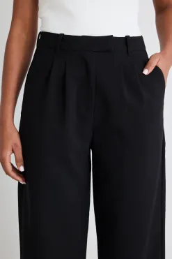 Among the Brave Sister Black Textured Wide Leg Pants