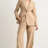 Among the Brave Sister Camel Textured Wide Leg Pants