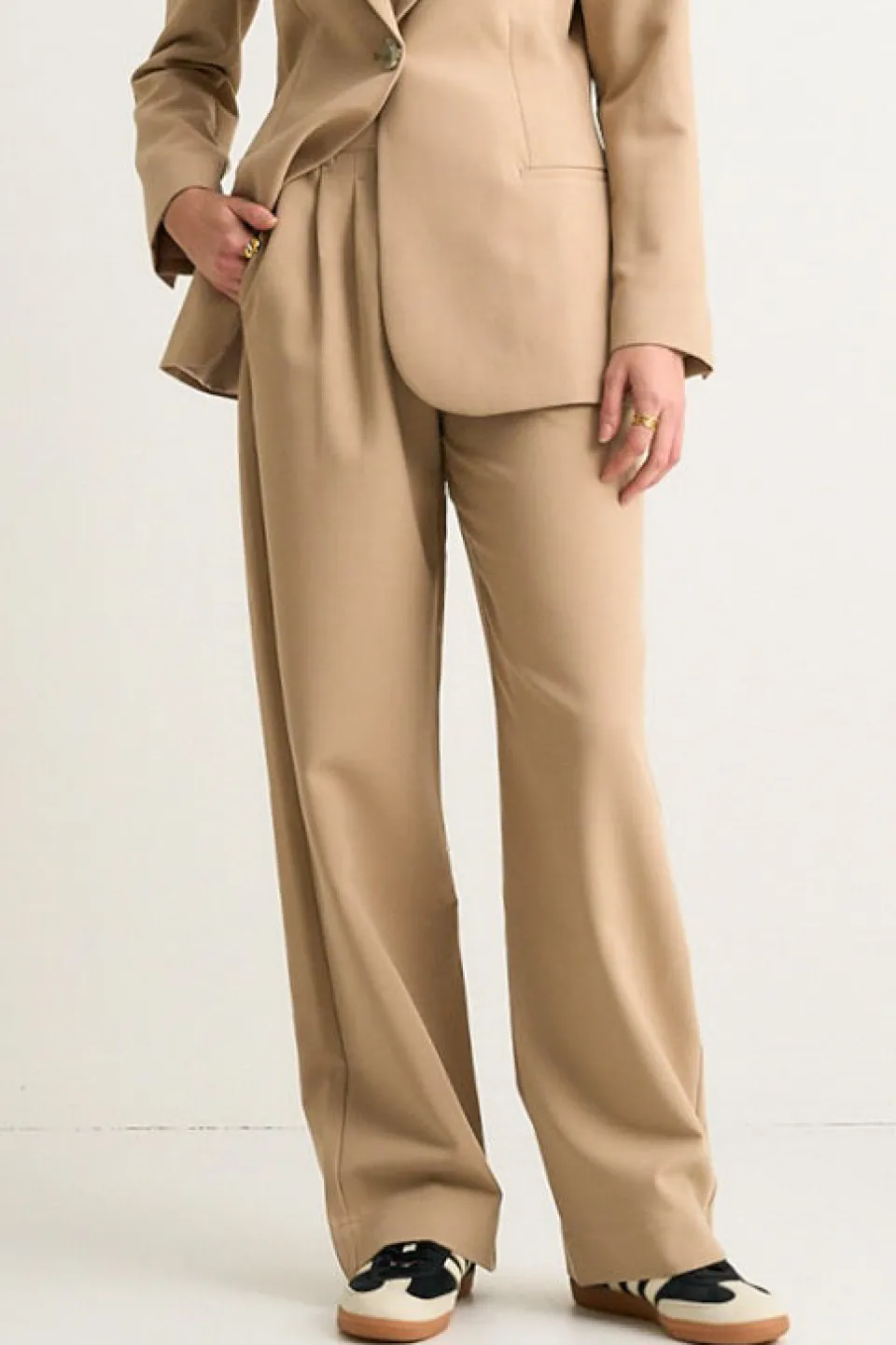 Among the Brave Sister Camel Textured Wide Leg Pants
