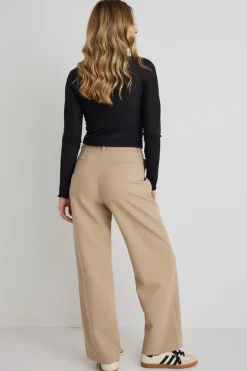 Among the Brave Sister Camel Textured Wide Leg Pants