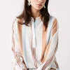 Esmaee Skyline White Stripe LS Top