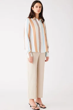 Esmaee Skyline White Stripe LS Top
