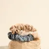 Love Lulu Small Blue White Beige Set of 3 Scrunchies