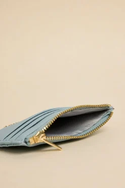 Among the Brave Small Blue Leather Card Holder