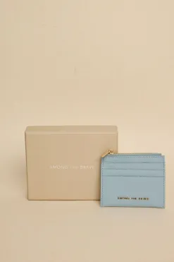 Among the Brave Small Blue Leather Card Holder