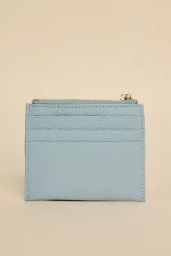 Among the Brave Small Blue Leather Card Holder